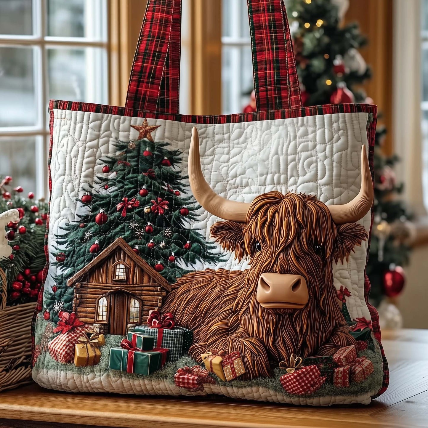 Highland Cow Quilted Tote Bag GFTOMA7553