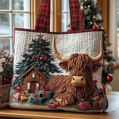 Highland Cow Quilted Tote Bag GFTOMA7553