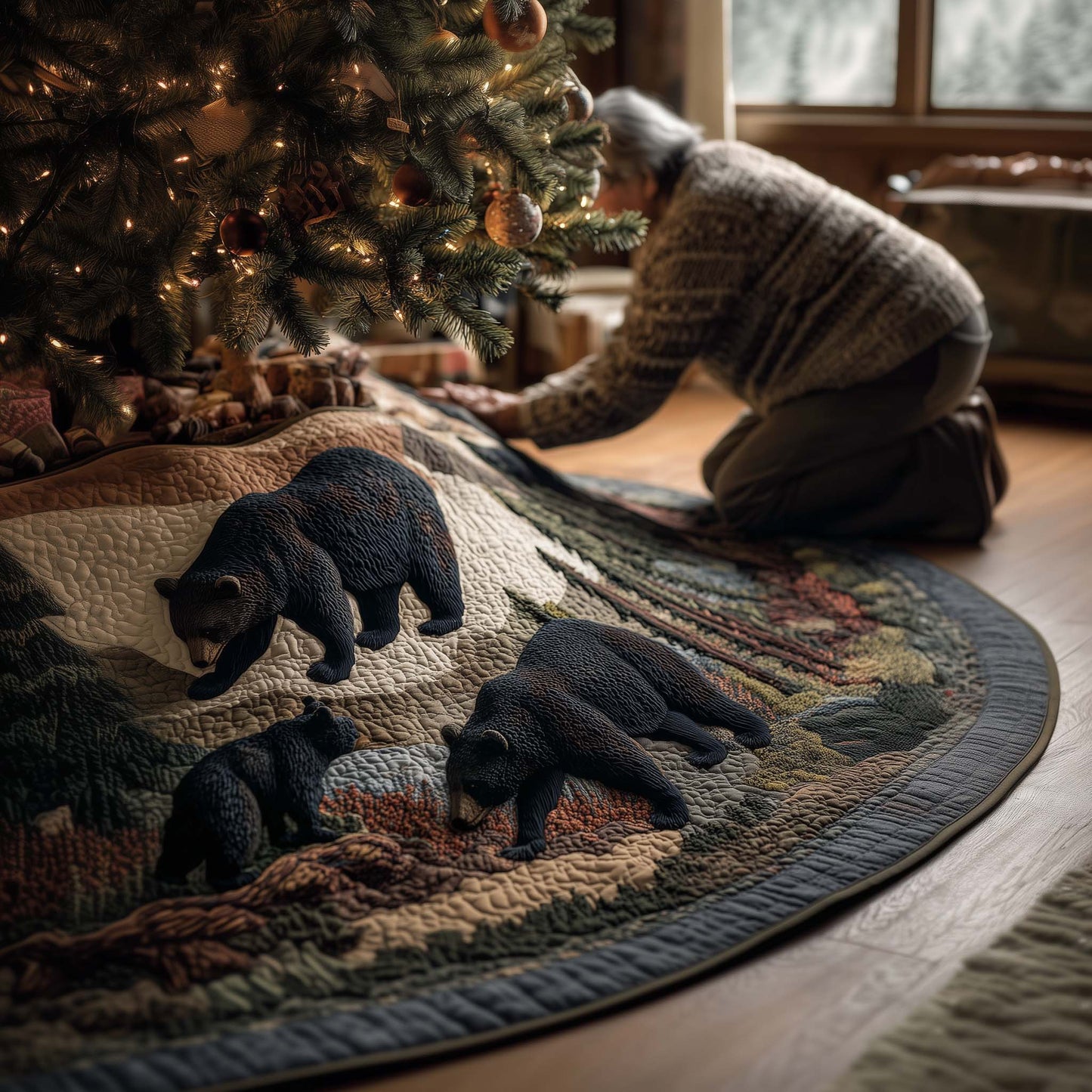 Wilderness Bear Quilted Tree Skirt GFTOMA7569