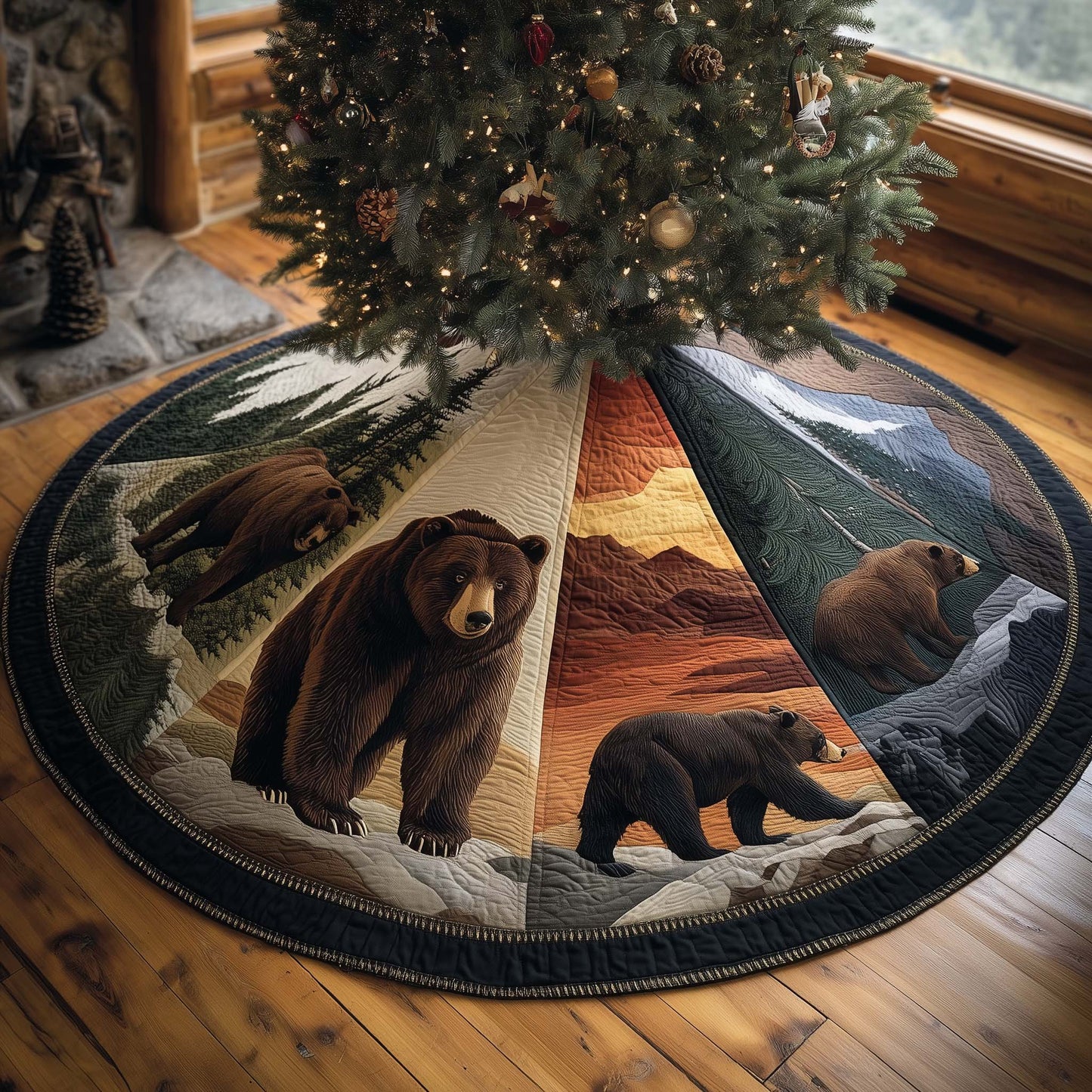 Wilderness Bear Quilted Tree Skirt GFTOMA7571