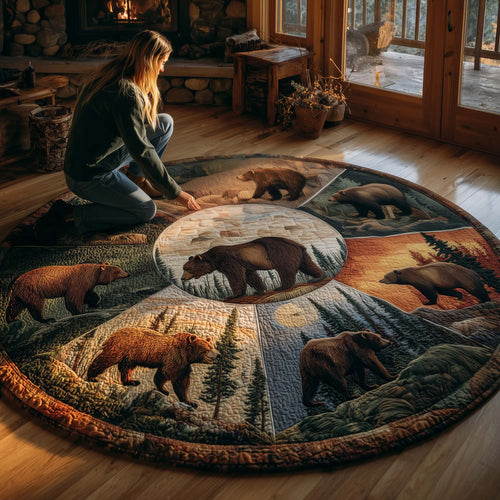 Wilderness Bear Quilted Round Mat GFTOMA7578