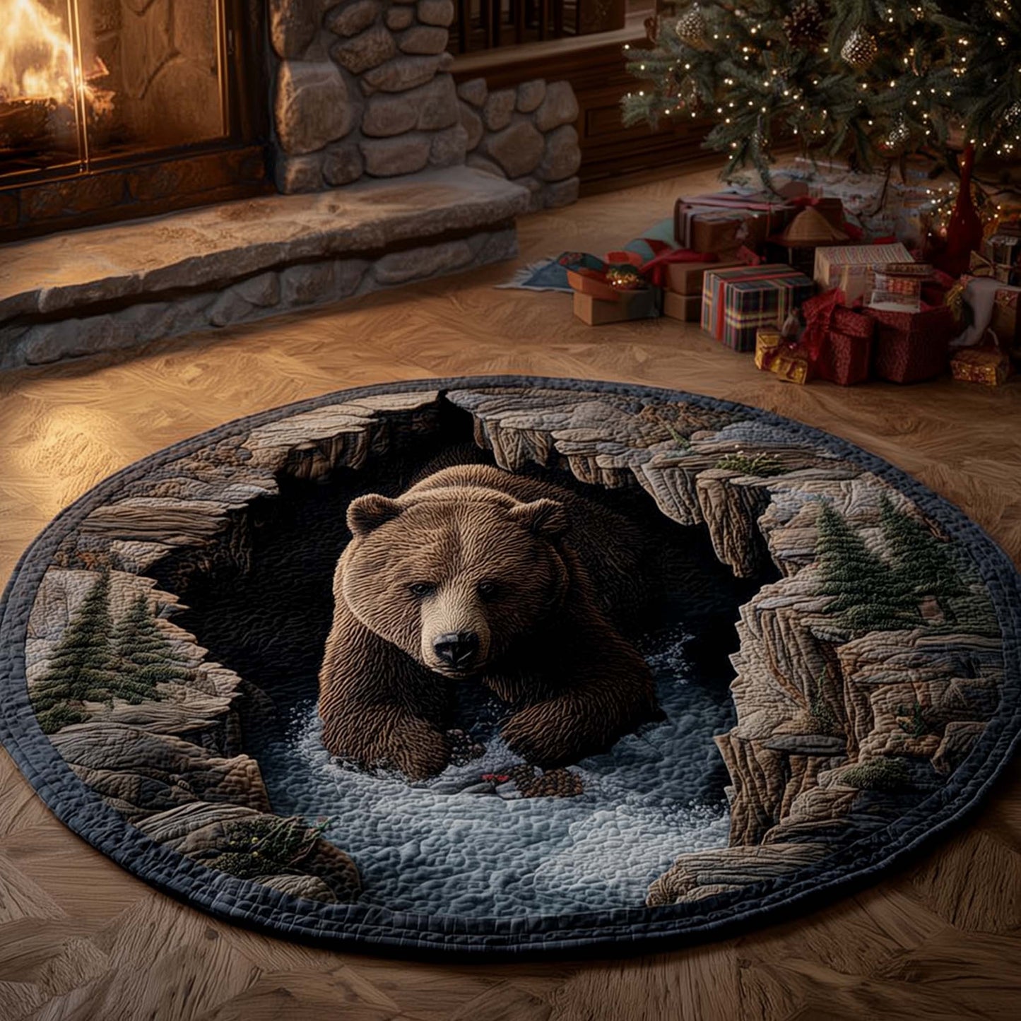 Wilderness Bear Quilted Round Mat GFTOMA7579