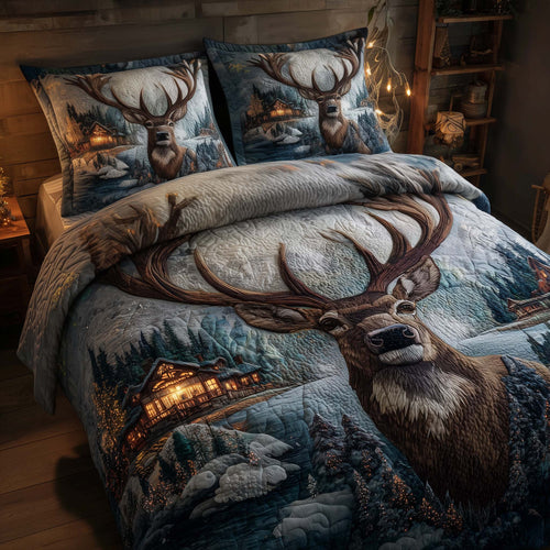 Deer and Cabin Duvet Cover Set GFTOMA7613