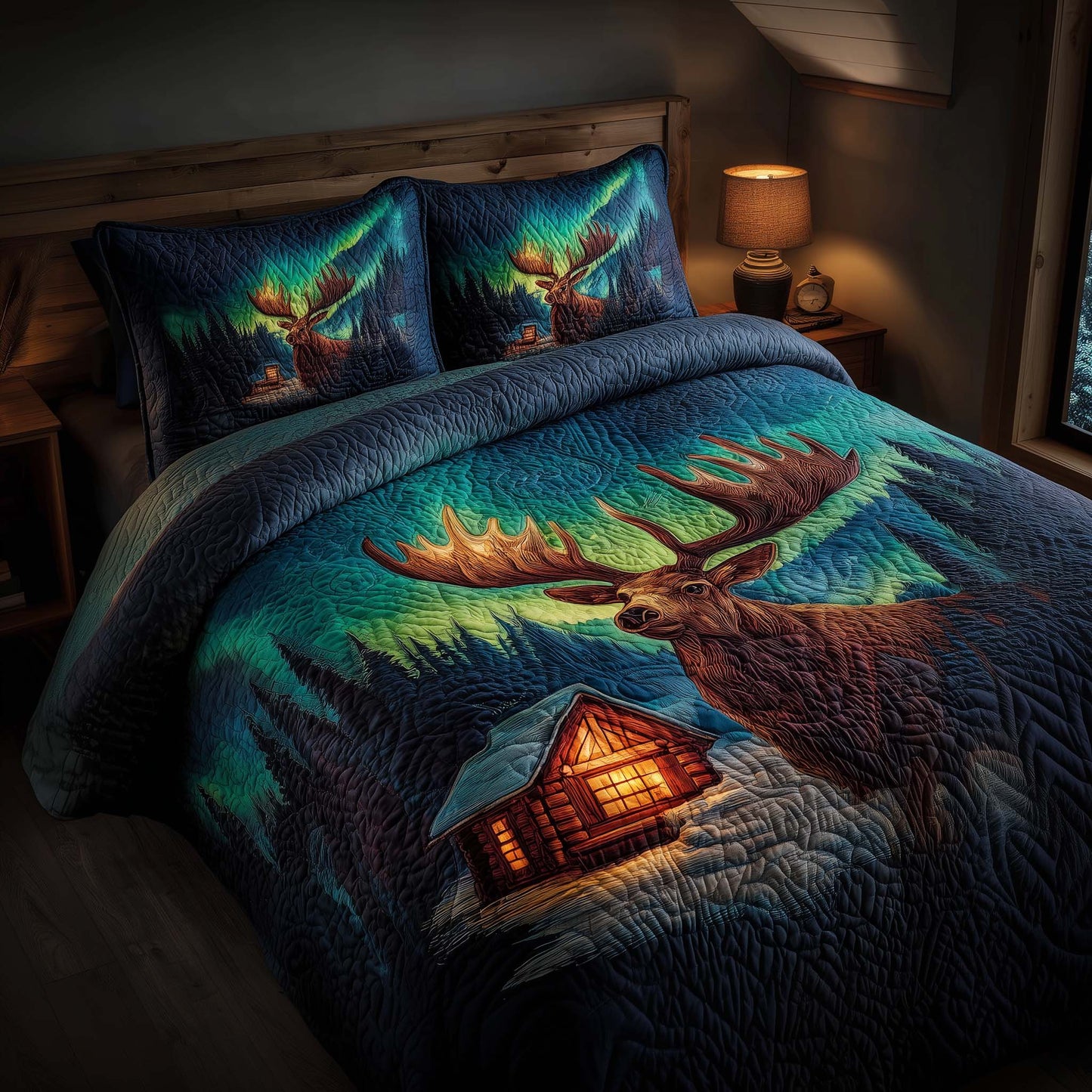 Deer and Cabin Duvet Cover Set GFTOMA7614