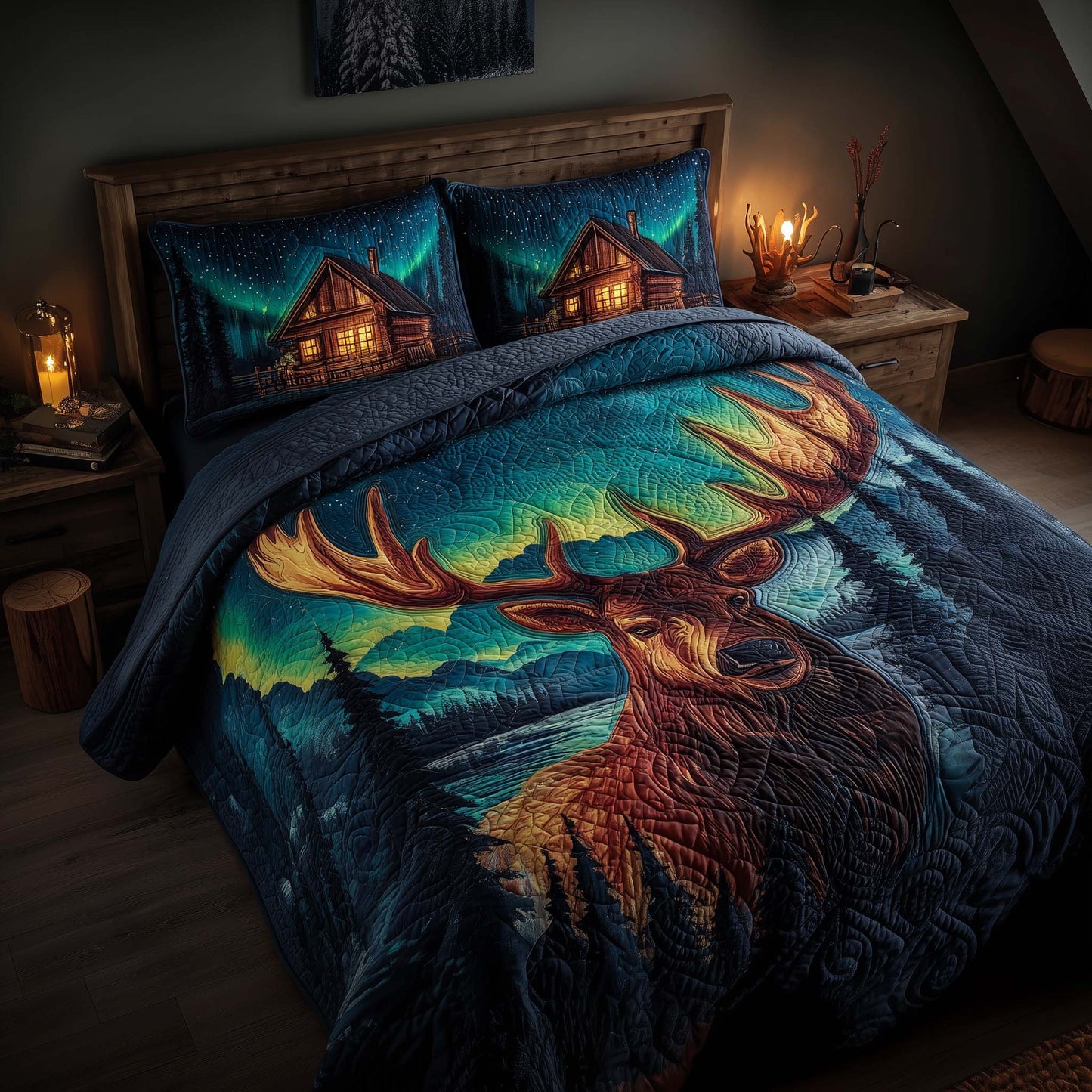 Deer and Cabin Duvet Cover Set GFTOMA7615