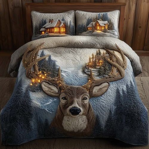 Deer and Cabin Duvet Cover Set GFTOMA7617
