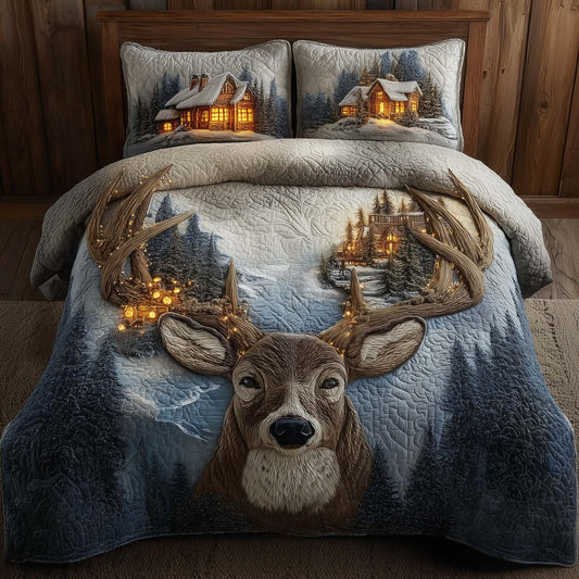 Deer and Cabin Duvet Cover Set GFTOMA7617