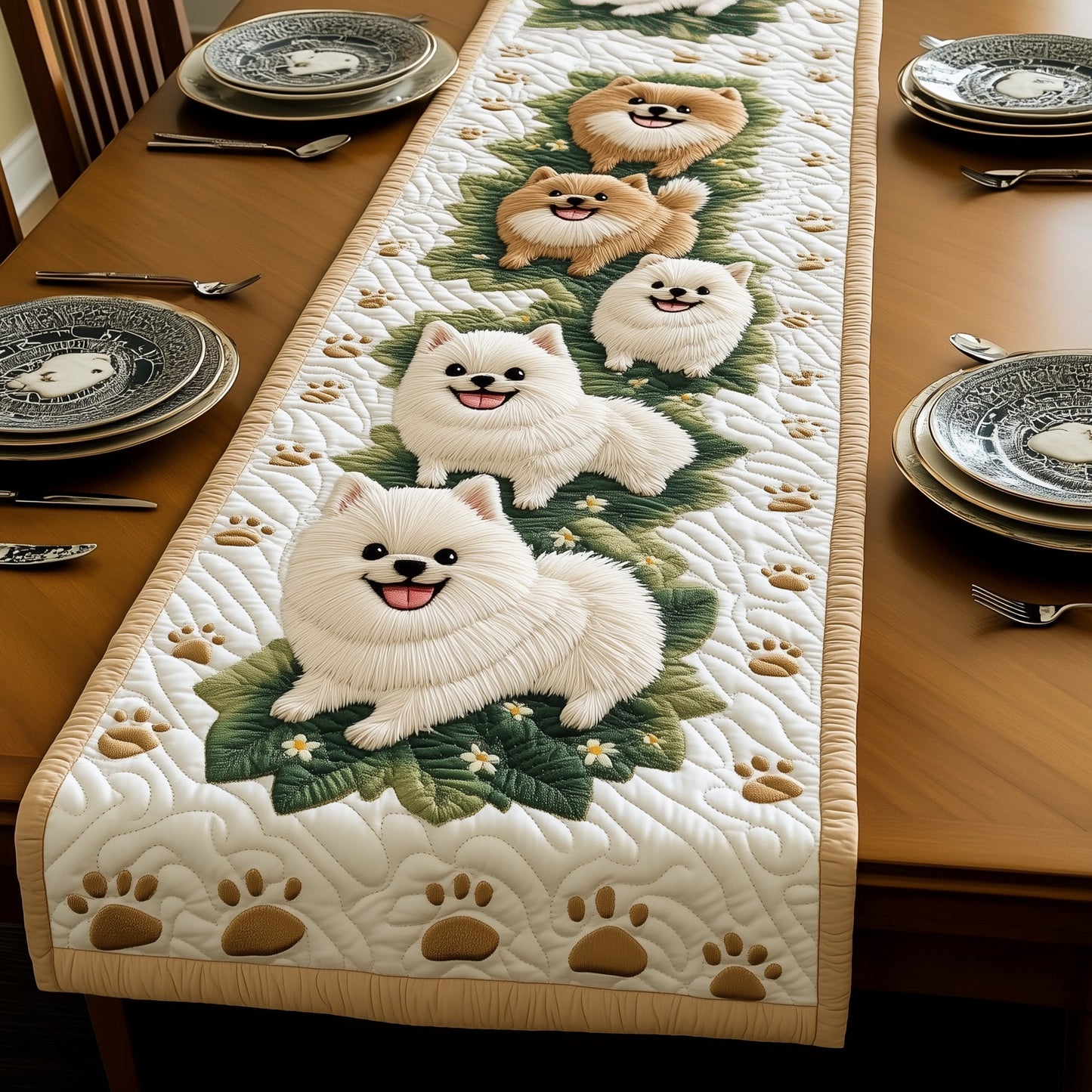 Pomeranian Quilted Table Runner GFTOMA761