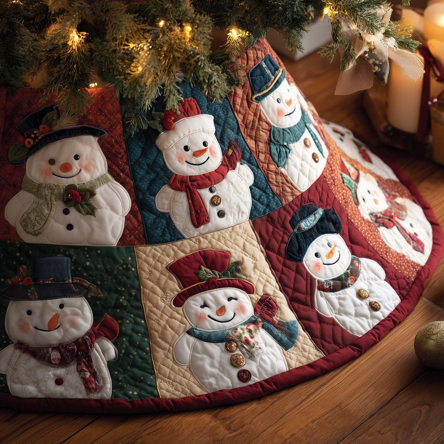 Jolly Snowman Quilted Tree Skirt GFTOMA7626