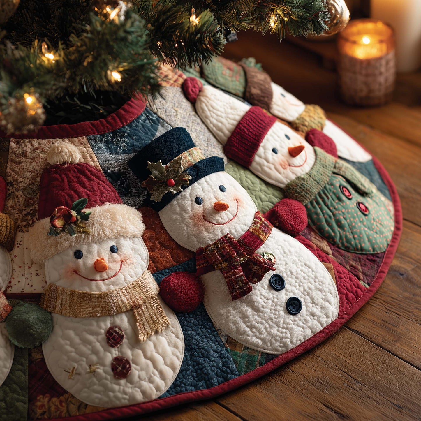 Jolly Snowman Quilted Tree Skirt GFTOMA7628