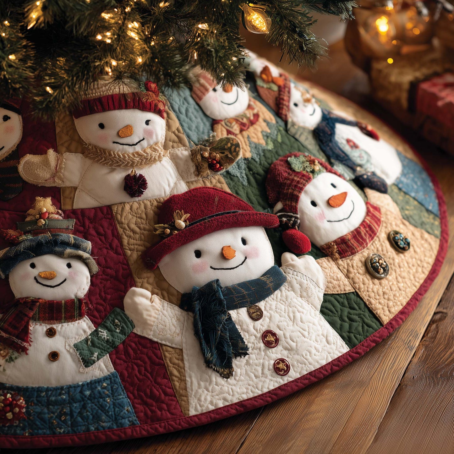 Jolly Snowman Quilted Tree Skirt GFTOMA7630