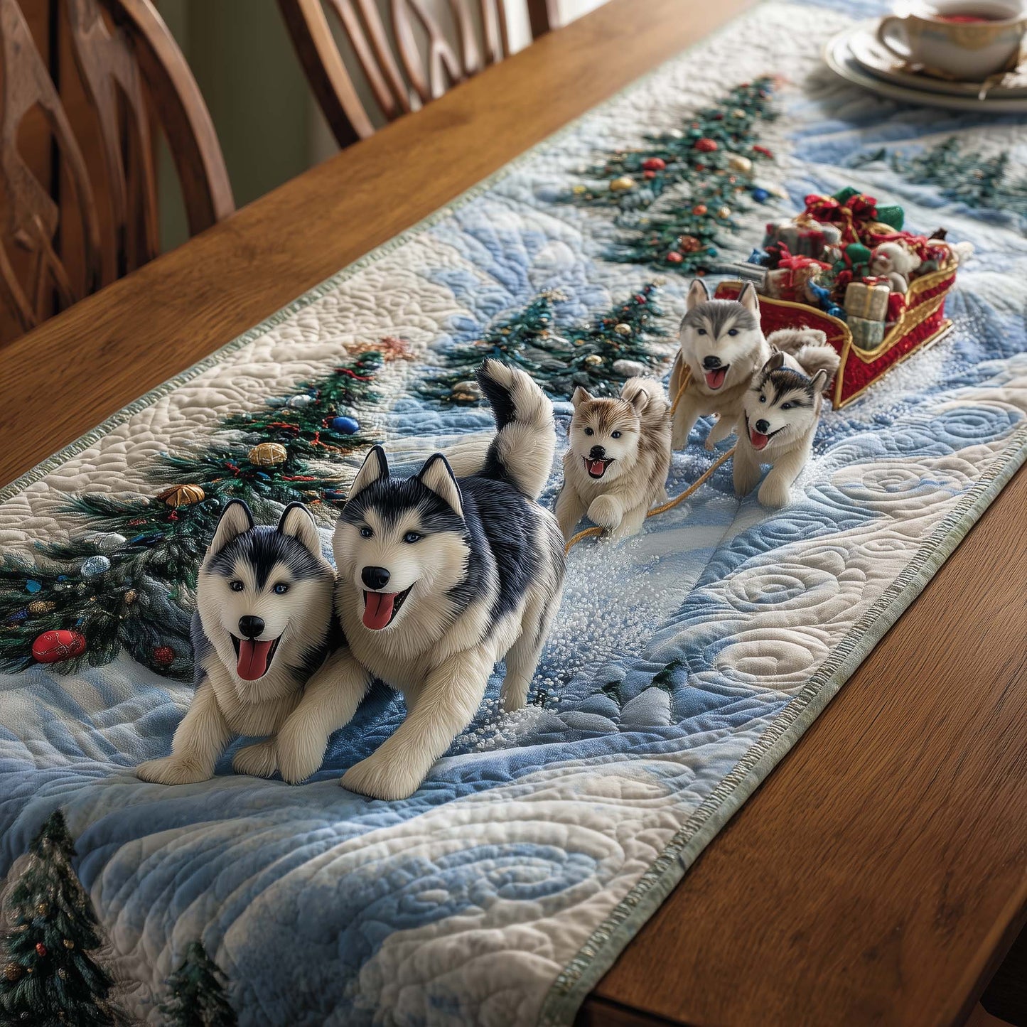 Festive Husky Quilted Table Runner GFTOMA7634