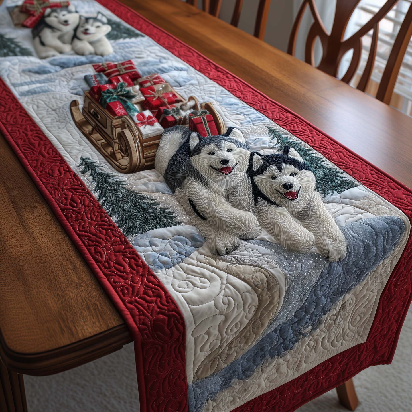 Festive Husky Quilted Table Runner GFTOMA7638