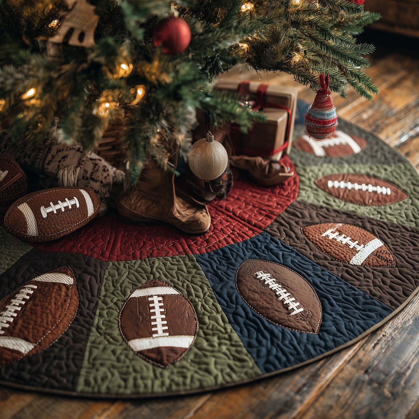 Football Field Quilted Tree Skirt GFTOMA7639