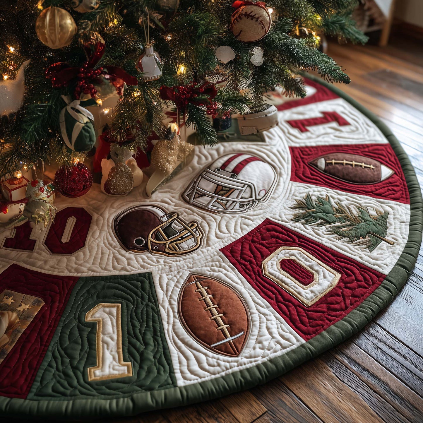 Football Field Quilted Tree Skirt GFTOMA7641