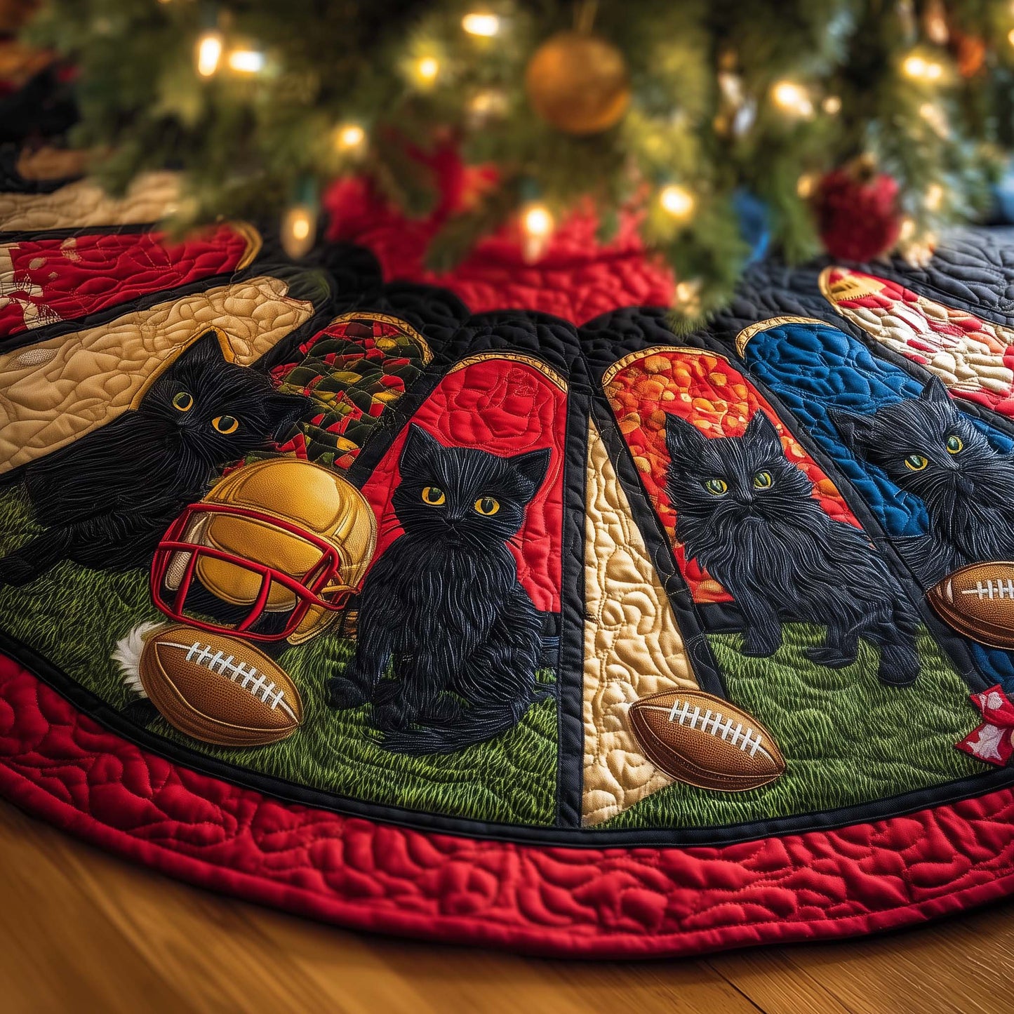 Football Field Quilted Tree Skirt GFTOMA7643