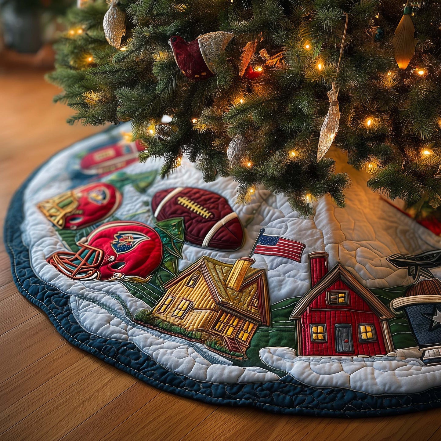 Football Field Quilted Tree Skirt GFTOMA7646