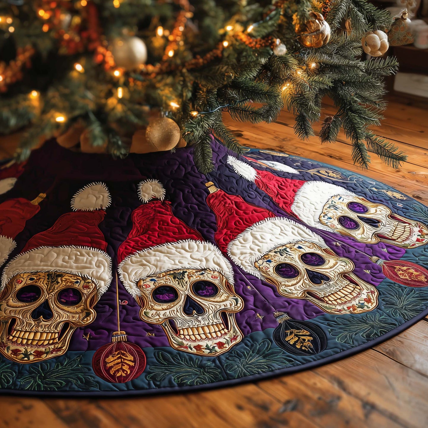 Gothic Yuletide Quilted Tree Skirt GFTOMA7730