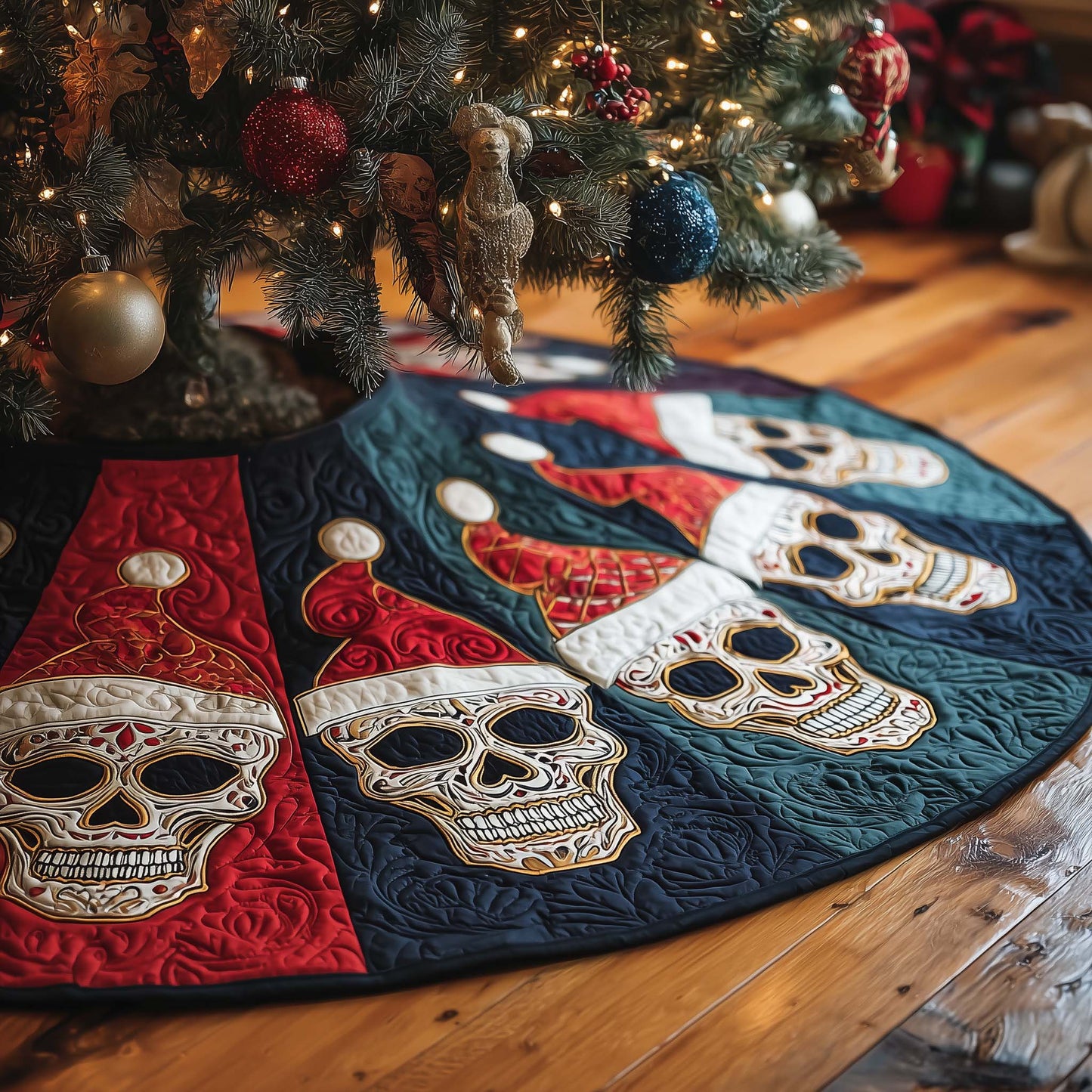 Gothic Yuletide Quilted Tree Skirt GFTOMA7731