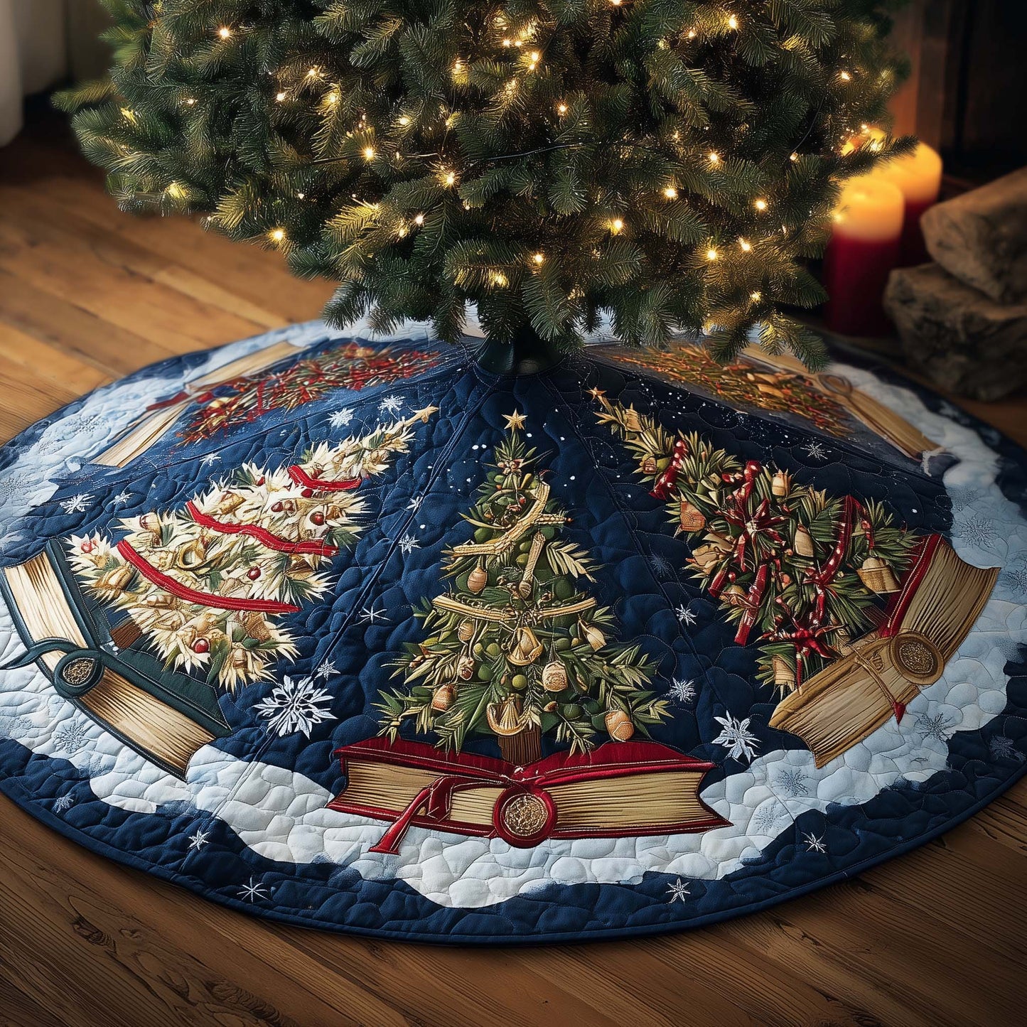 Snowy Retreat Quilted Tree Skirt GFTOMA7732