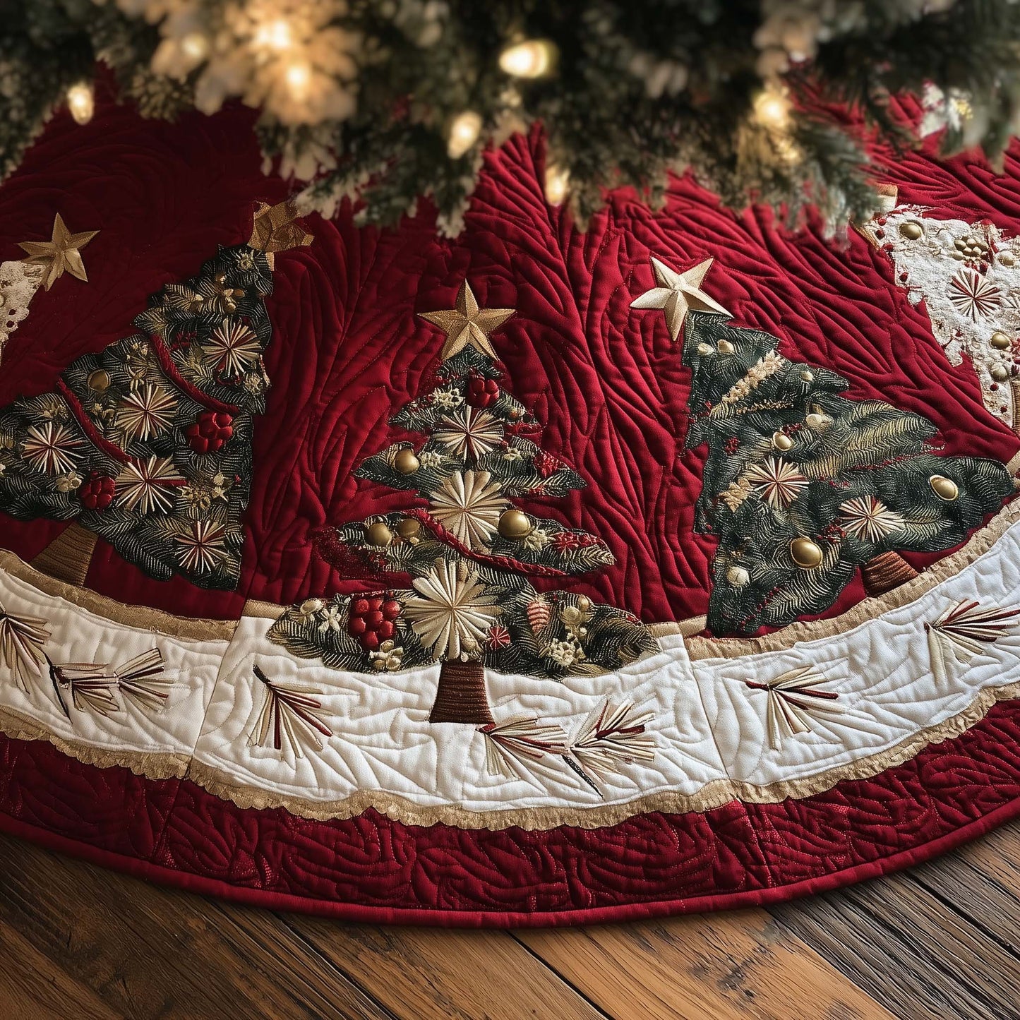 Snowy Retreat Quilted Tree Skirt GFTOMA7737