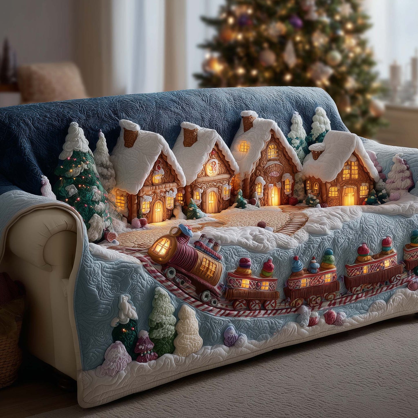 Winter Wonderland Quilted Sofa Cover GFTOMA7747