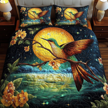 Hummingbird Moon 3-Piece Quilted Bedding Set GFTOMA782