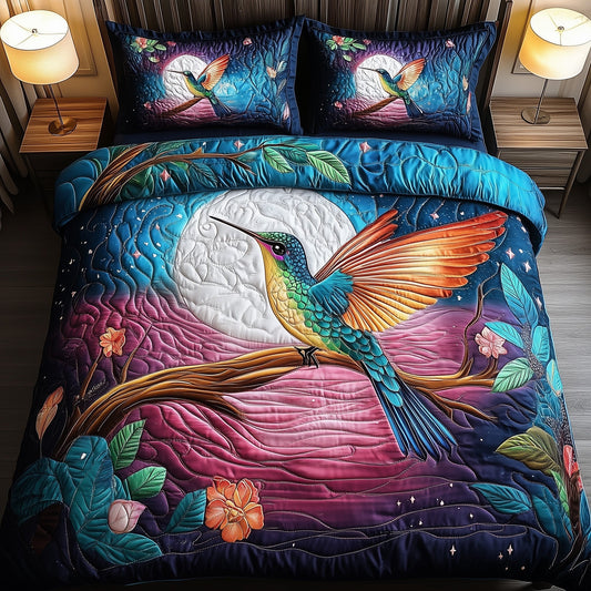 Hummingbird Moon 3-Piece Quilted Bedding Set GFTOMA783