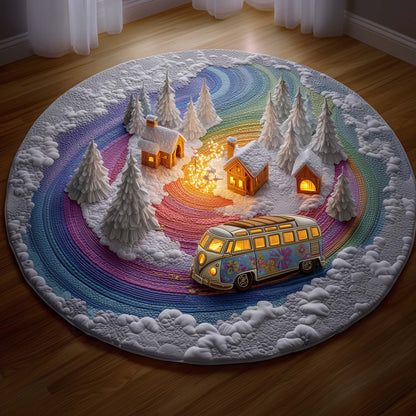 Snowflake Van Quilted Round Mat GFTOMA7857