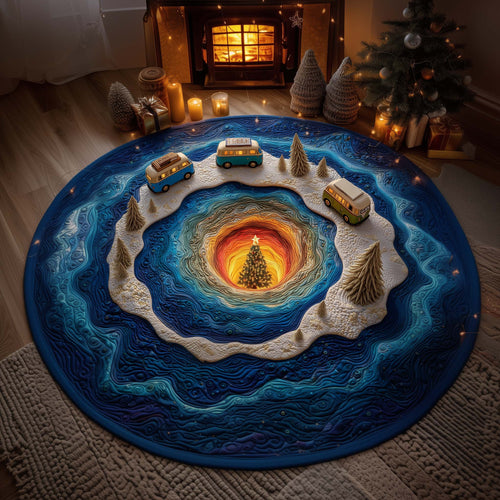 Snowflake Van Quilted Round Mat GFTOMA7860