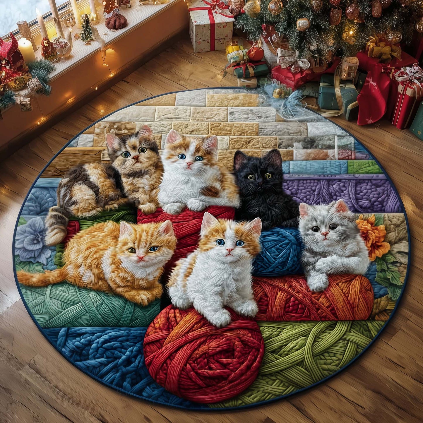 Cat Bliss Quilted Round Mat GFTOMA7864