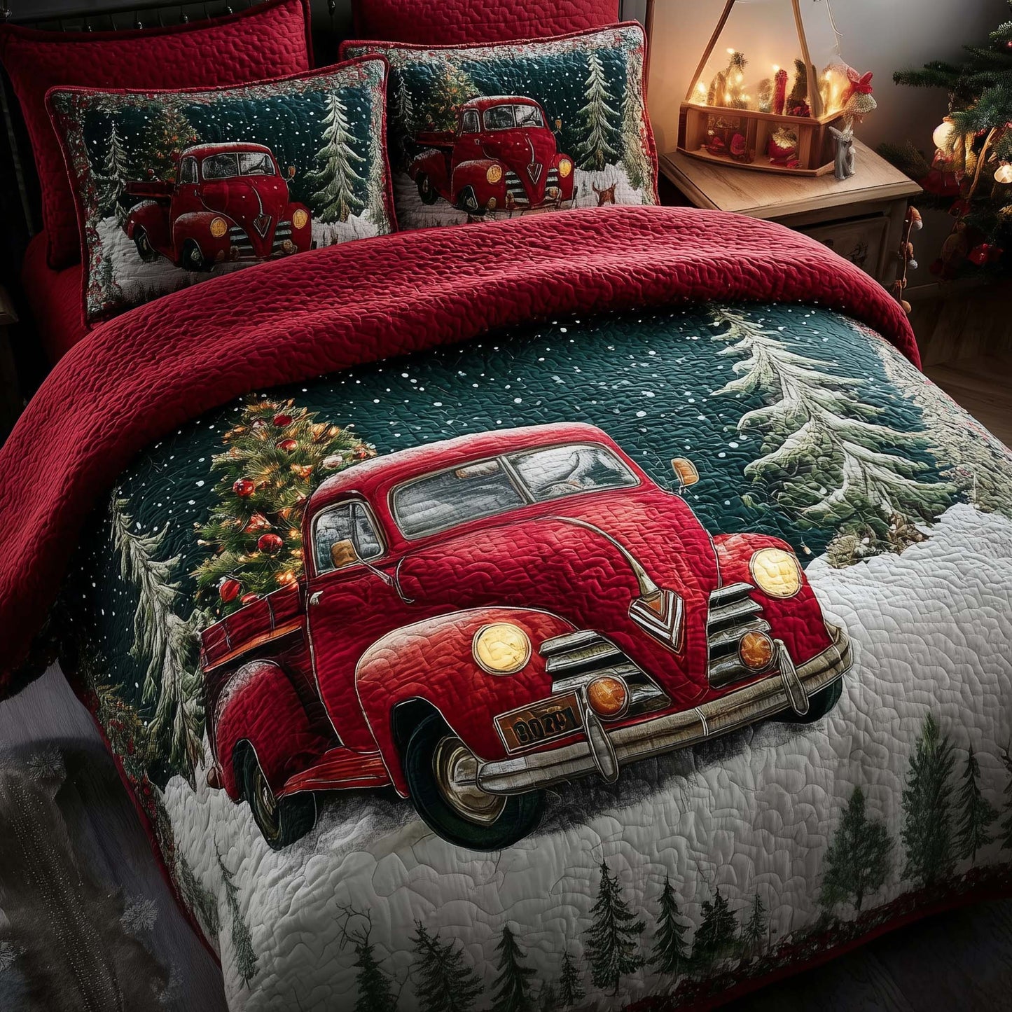 Winter Truck Duvet Cover Set GFTOMA7917