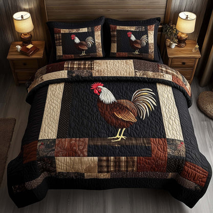 Rooster Patchwork Duvet Cover Set GFTOMA7934