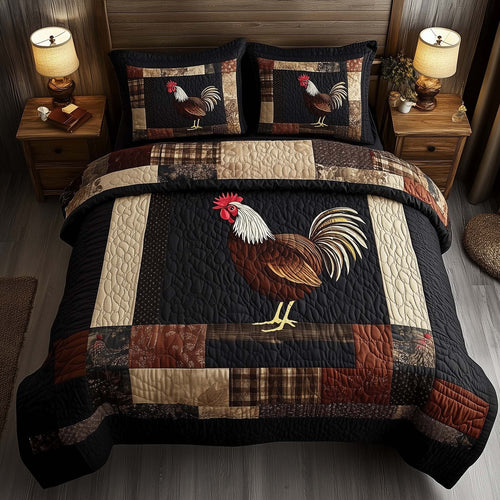 Rooster Patchwork Duvet Cover Set GFTOMA7934