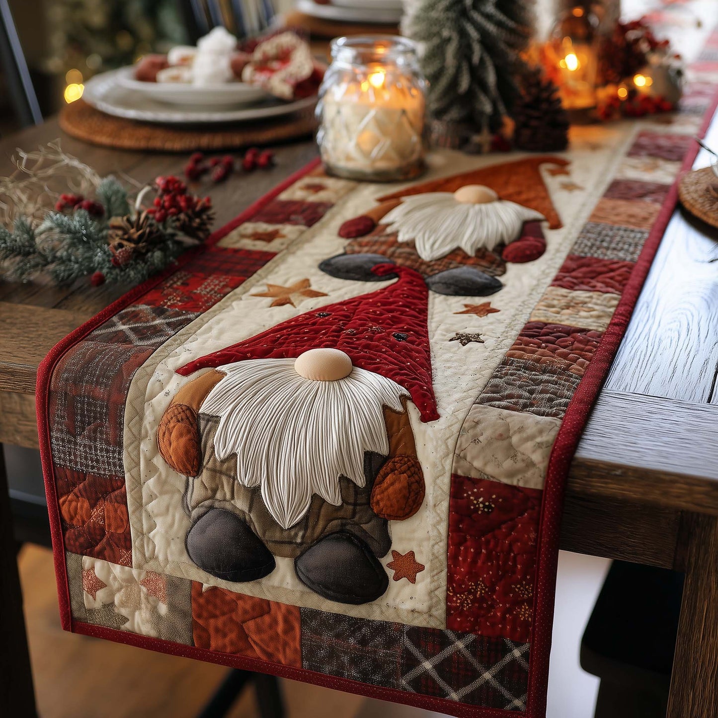 Cozy Gnome Quilted Table Runner GFTOMA7977