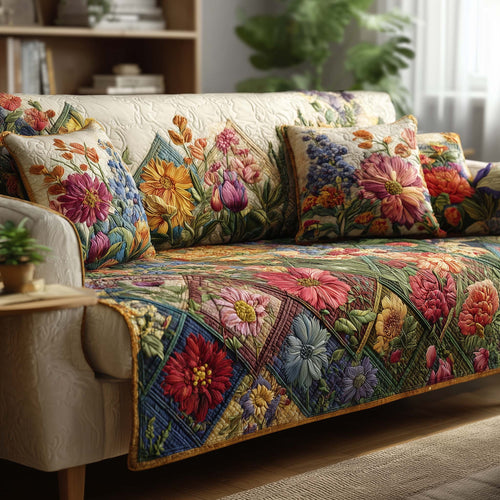 Blossom Mood Quilted Sofa Cover GFTOMA8067