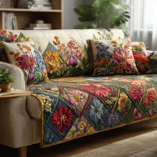 Blossom Mood Quilted Sofa Cover GFTOMA8067