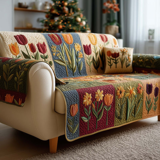 Blossom Mood Quilted Sofa Cover GFTOMA8068