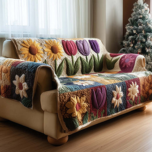 Blossom Mood Quilted Sofa Cover GFTOMA8069