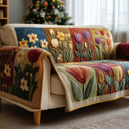 Blossom Mood Quilted Sofa Cover GFTOMA8070