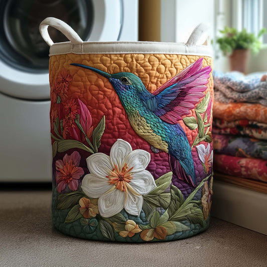Hummingbird Charm Quilted Laundry Basket GFTOMA8095