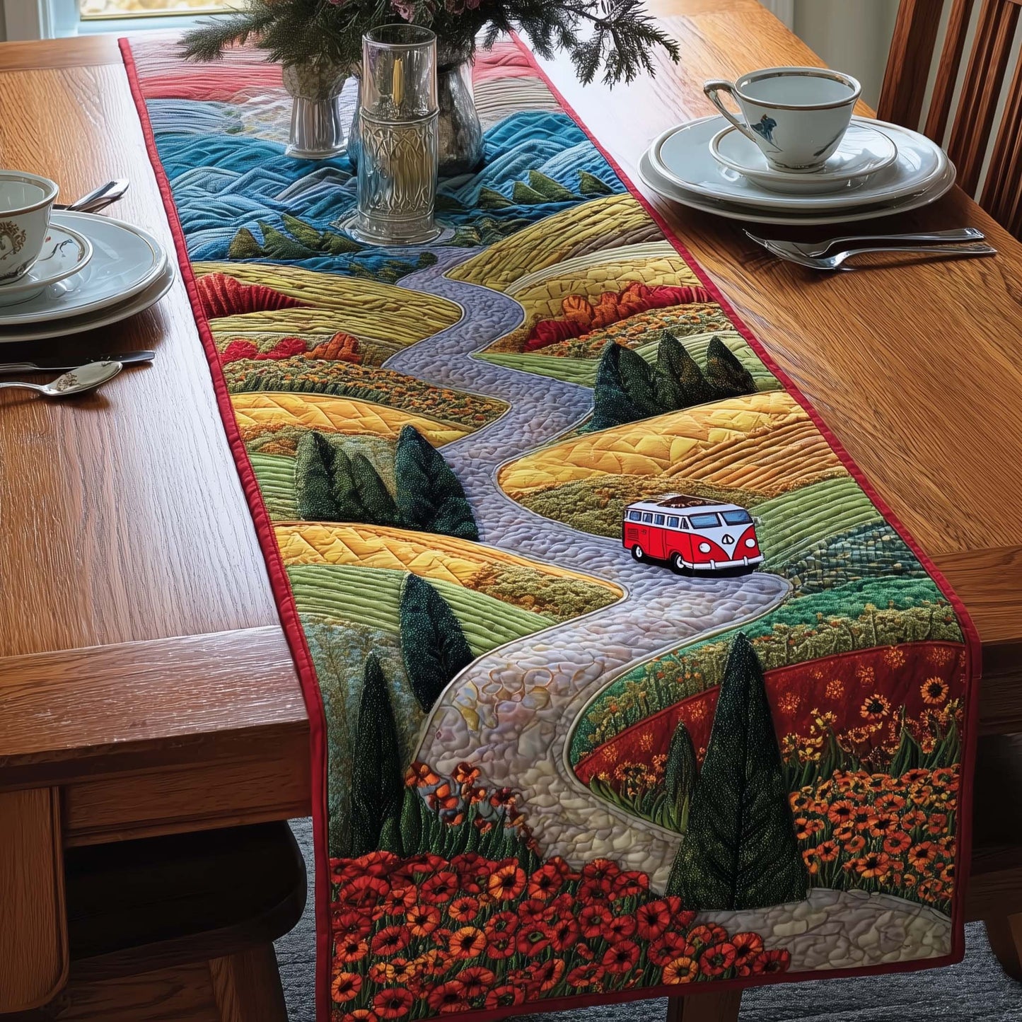 Blossom Path Quilted Table Runner GFTOMA8140