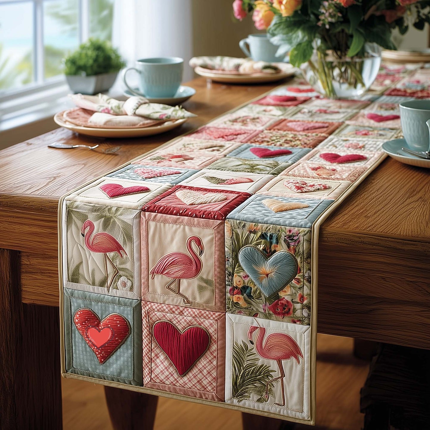 Flamingo Bliss Quilted Table Runner GFTOMA8167