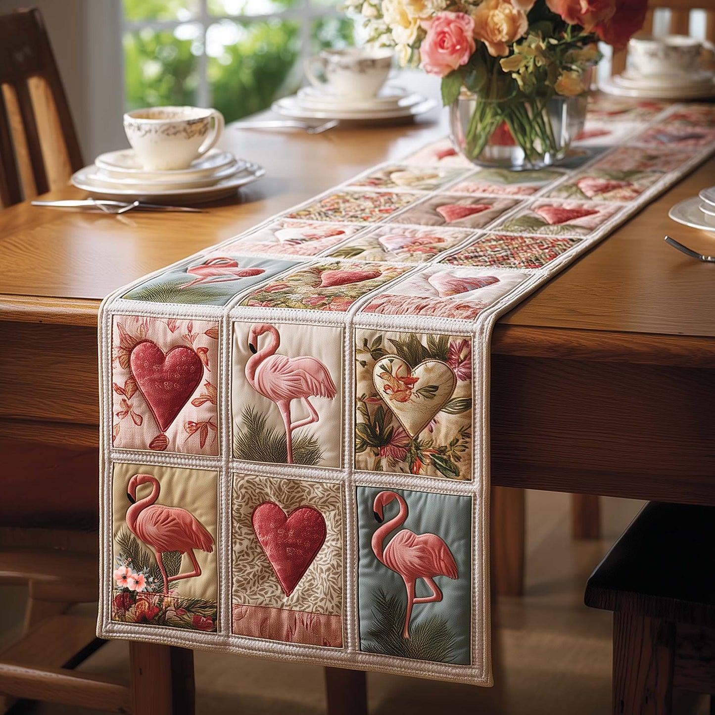 Flamingo Bliss Quilted Table Runner GFTOMA8168