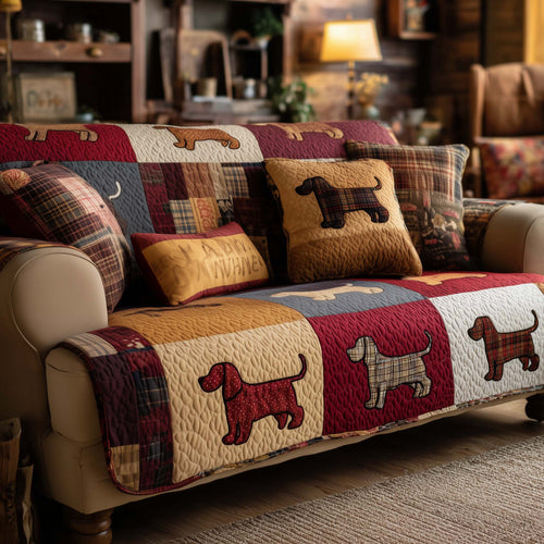 Sausage Dogs Quilted Sofa Cover GFTOMA8179
