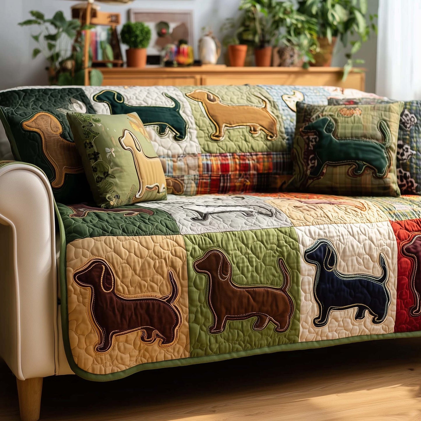 Sausage Dogs Quilted Sofa Cover GFTOMA8181