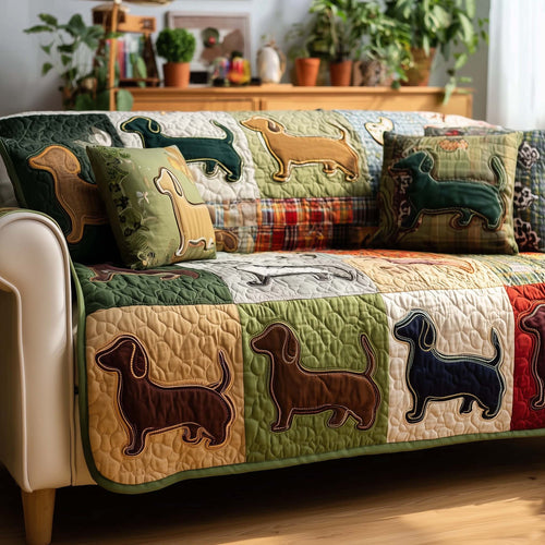 Sausage Dogs Quilted Sofa Cover GFTOMA8181