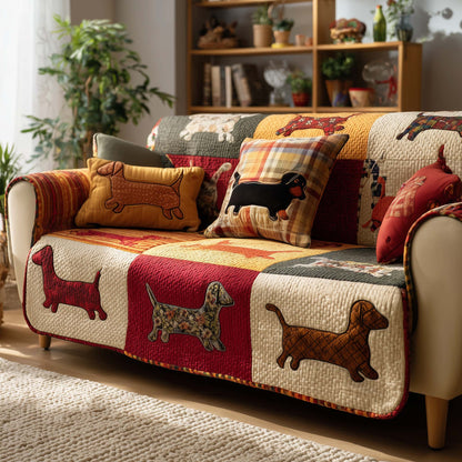 Sausage Dogs Quilted Sofa Cover GFTOMA8182
