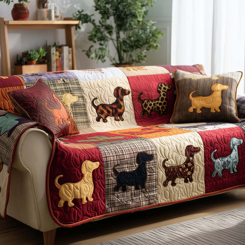 Sausage Dogs Quilted Sofa Cover GFTOMA8183