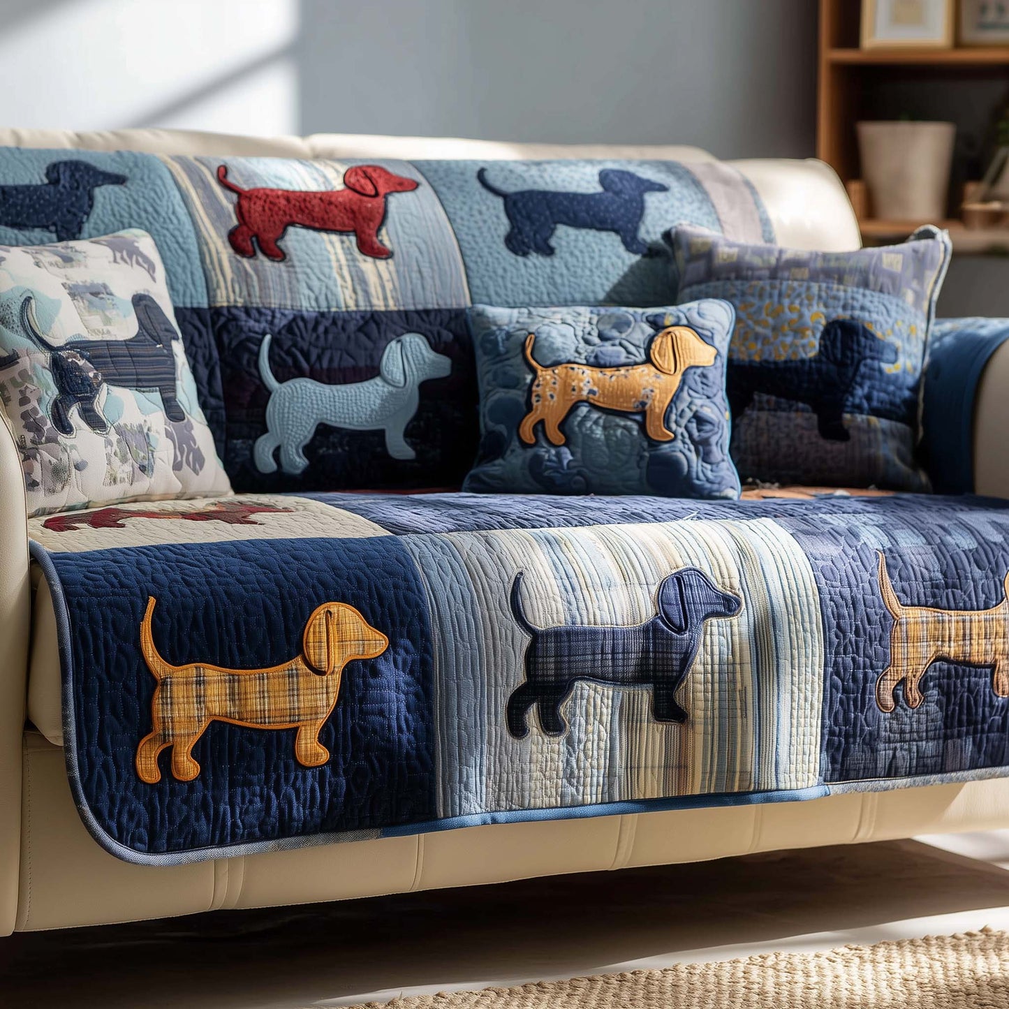 Sausage Dogs Quilted Sofa Cover GFTOMA8184